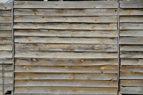 Wallpaper Mural Wooden wall panels with horizontal slats in outdoor daylight Torontodigital.ca