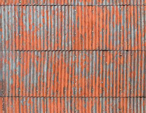 Wallpaper Mural Abstract rusted metal sheet with textured orange and blue surface Torontodigital.ca