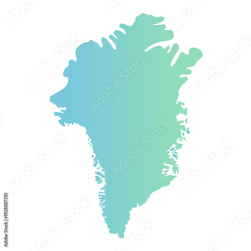 グリーンランドのシルエットイラスト　地図　島