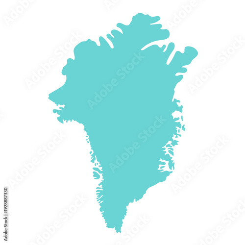 グリーンランドのシルエットイラスト　地図　島