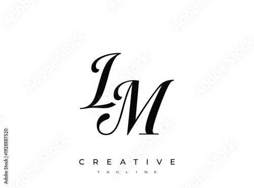 Elegant LM Monogram Logo for Creative Branding, Feminine Calligraphy, Luxury Script and Wedding Stationery Design
