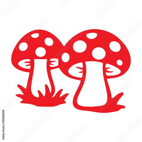 Red Mushroom Icon Pair