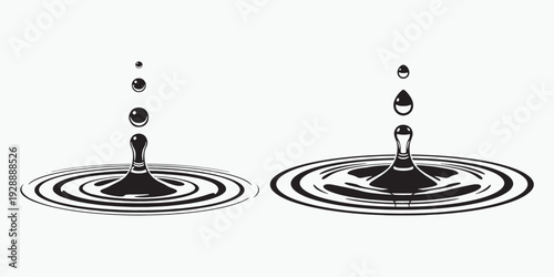 Water drop ripple splash circle wave isolated on white background design