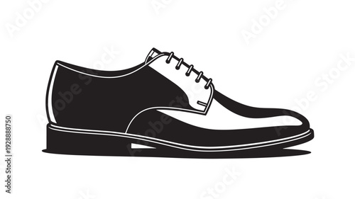 Mens Oxford Shoe in Classic Style with Black and White Color in Vector Illustration for Fashion Design