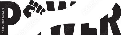 June 18th Freedom Day black and white vector illustration with South African flag and raised fists
