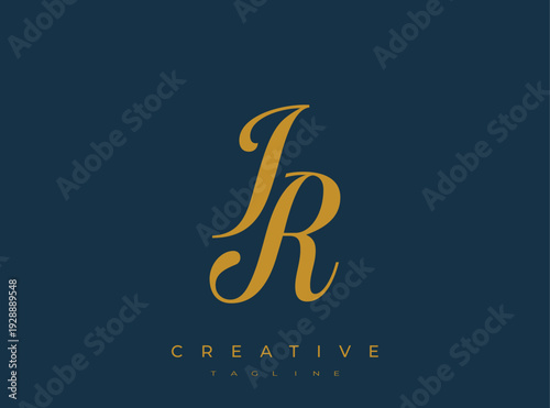 Elegant IR Monogram Logo for Creative Branding, Feminine Calligraphy, Luxury Script and Wedding Stationery Design