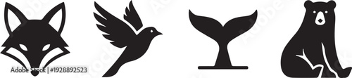 Adobe Illustrator Artwork.AI Vector Image. Four Animal Vector Image.