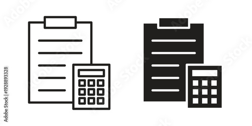 Accounting icon. set of web icons on white background