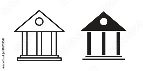 Bank icon. set of web icons on white background