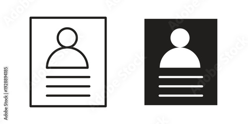 Biography icon. set of web icons on white background