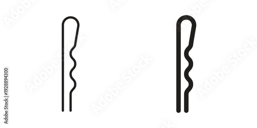 Bobby pin icon. set of web icons on white background
