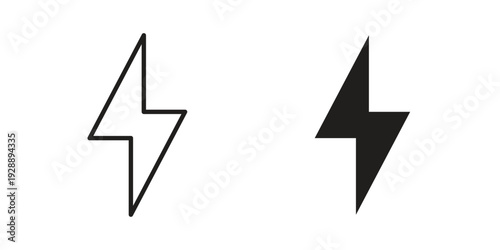 Bolt icon. set of web icons on white background