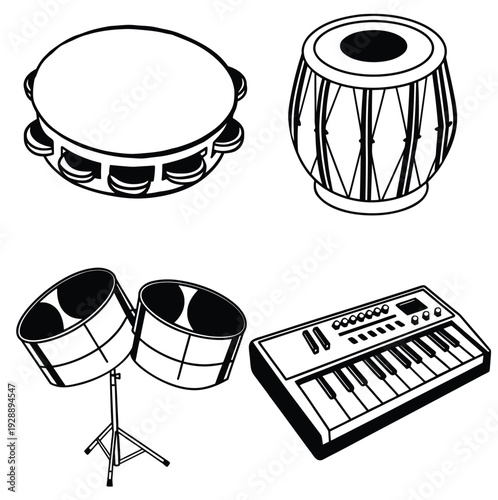 Percussion and Electronic Keyboard Set