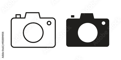 Camera icon. set of web icons on white background