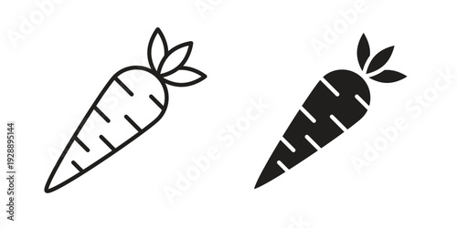 Carrot icon. set of web icons on white background