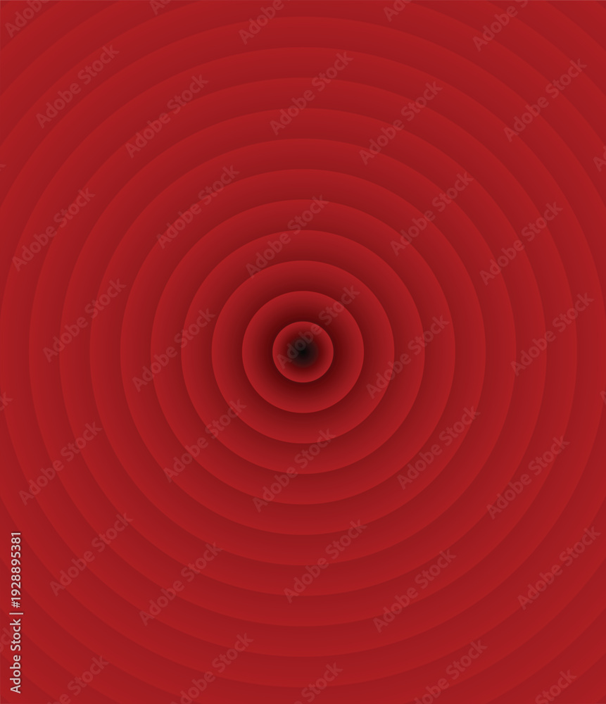Obraz premium Dramatic Red Concentric Spheres, Intense Radial Loop Background.