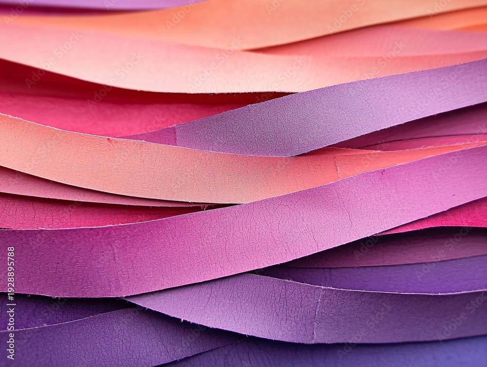 Obraz premium Colorful Strips of Paper in Shades of Pink and Purple for Background