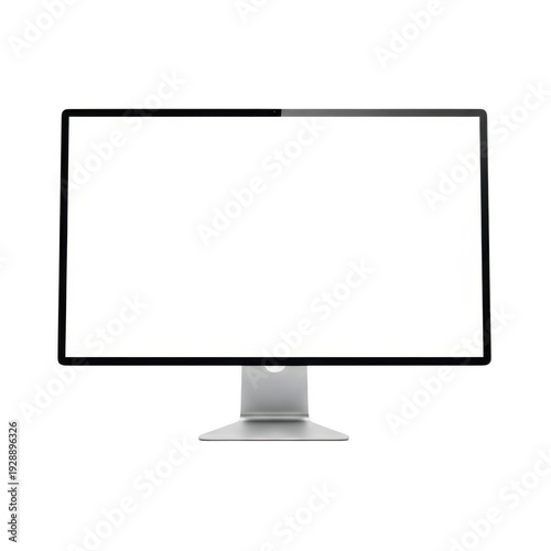 Simple illustration of a desktop computer monitor isolated on transparent background