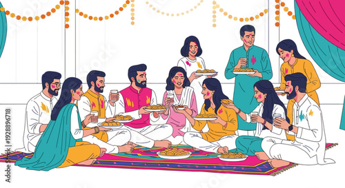 Joyful Holi Sweet Sharing Together