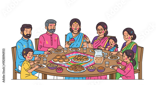 Multi Generational Family Holi Sweets Celebration