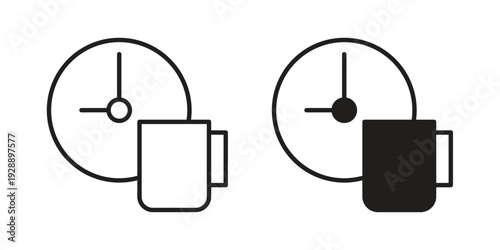 Coffee time icon. set of web icons on white background