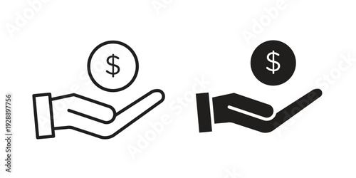 Contribution icon. set of web icons on white background