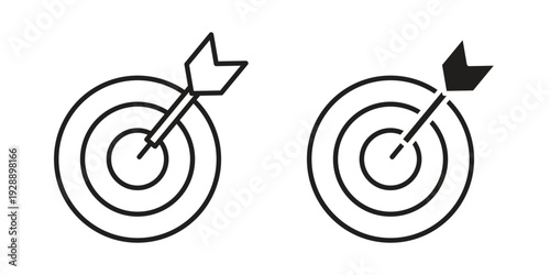 Darts icon. set of web icons on white background