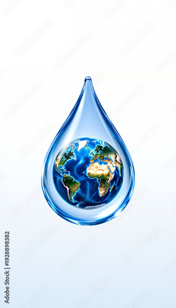 Obraz premium Droplet Containing Earth Symbolizes Nature and Environmental Awareness