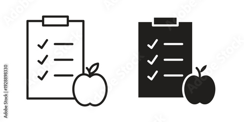 Diet plan icon. set of web icons on white background