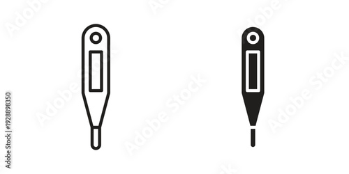 Digital thermometer icon. set of web icons on white background