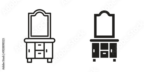 Dresser icon. set of web icons on white background