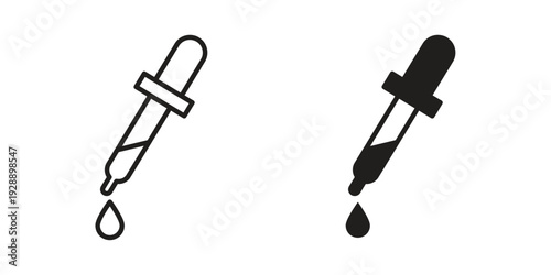 Dropper pipette icon. set of web icons on white background