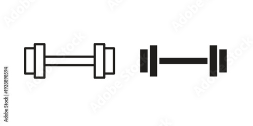Dumbbell pair icon. set of web icons on white background