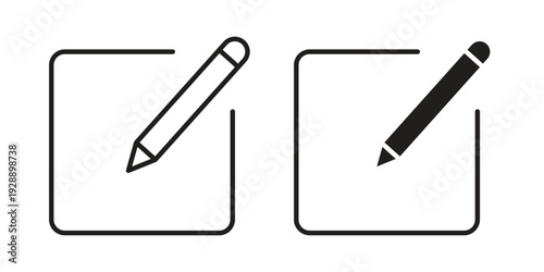 Edit text icon. set of web icons on white background