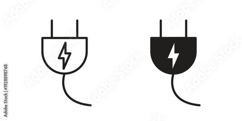 Electric plug icon. set of web icons on white background