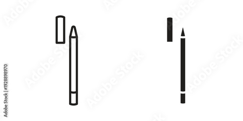 Eyeliner icon. set of web icons on white background