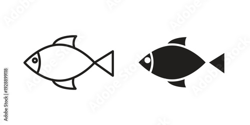Fish icon. set of web icons on white background