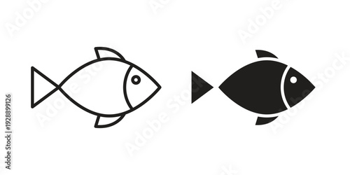 Fish icon. set of web icons on white background