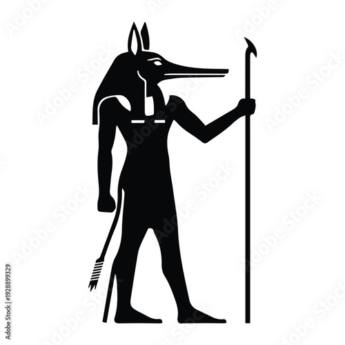 Ancient Egyptian god Seth icon Silhouette vector black design on a white background