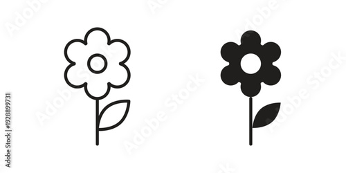 Flower icon. set of web icons on white background