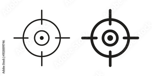 Focusing icon. set of web icons on white background