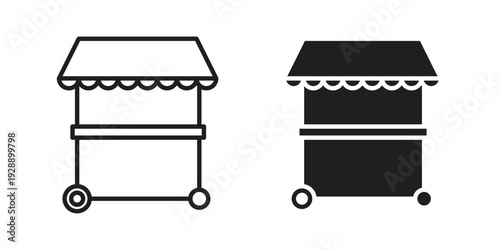 Food cart icon. set of web icons on white background