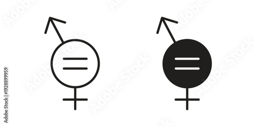 Gender equality icon. set of web icons on white background