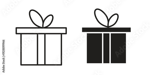 Gift box icon. set of web icons on white background
