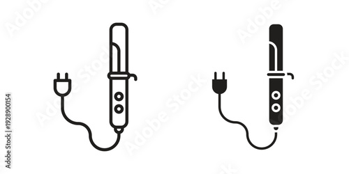 Hair curler icon. set of web icons on white background