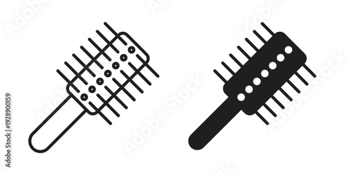 Hair brush icon. set of web icons on white background