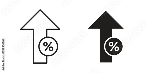 High percentage icon. set of web icons on white background