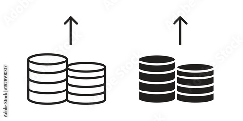High revenue icon. set of web icons on white background
