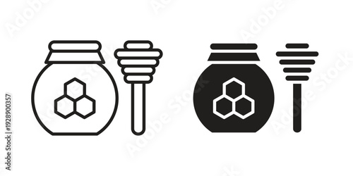 Honey jar icon. set of web icons on white background