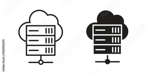 Hosting icon. set of web icons on white background